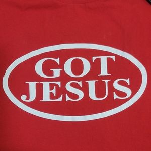Got Jesus Parody‎ Milk Red T-shirt Christian Bible Religion Men's XL